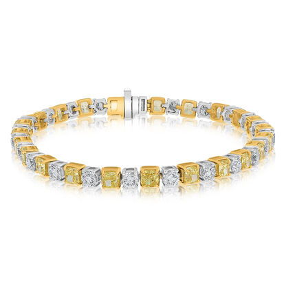 Cushion Fancy Yellow Diamond Bracelet — view 1