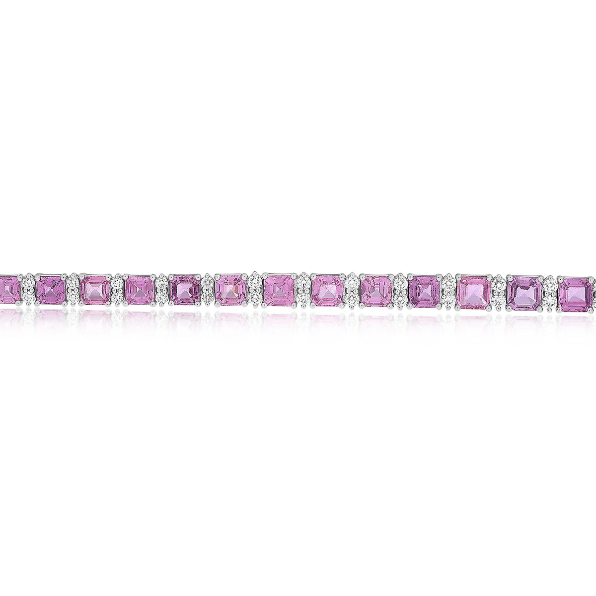 Emerald Cut Pink Sapphire Bracelet — view 2