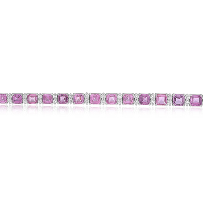 Emerald Cut Pink Sapphire Bracelet — view 2