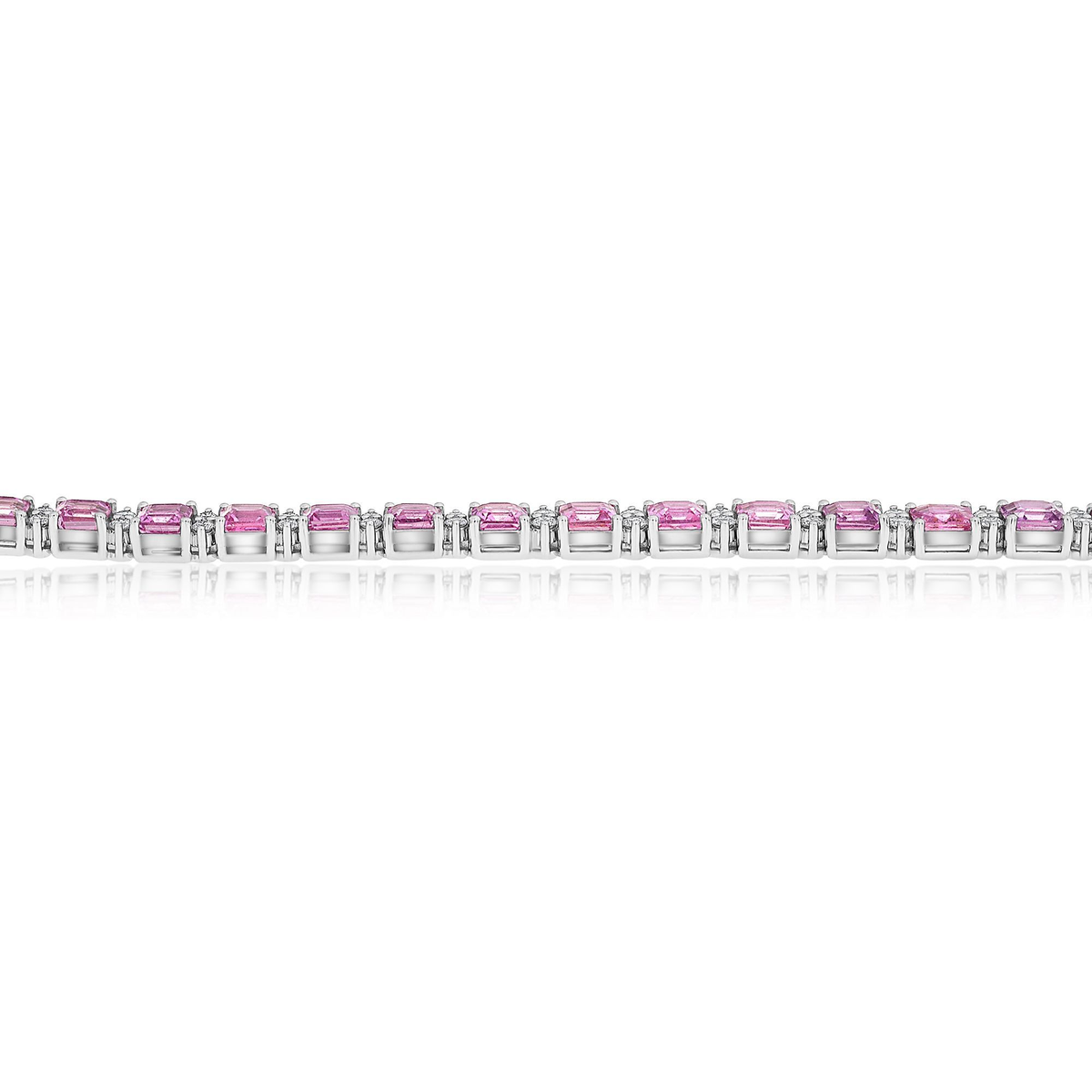 Emerald Cut Pink Sapphire Bracelet — view 3