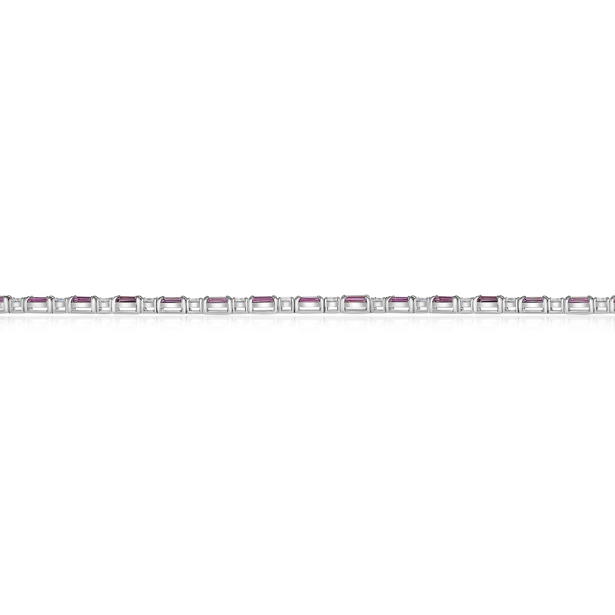 Emerald Cut Pink Sapphire Bracelet — view 2