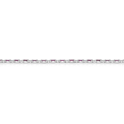 Emerald Cut Pink Sapphire Bracelet — view 2