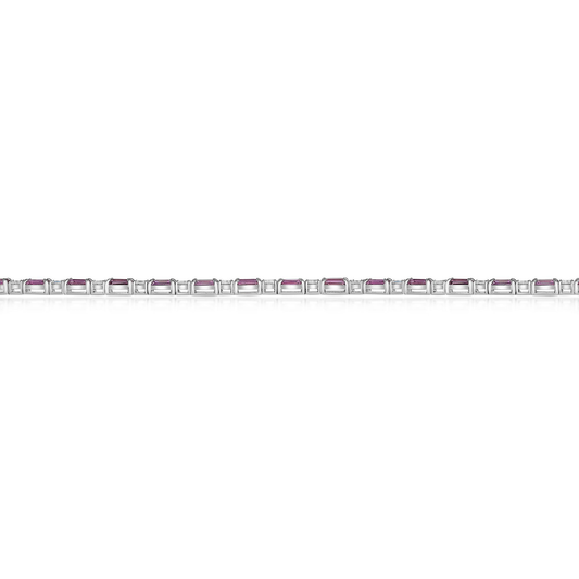 Emerald Cut Pink Sapphire Bracelet — view 2