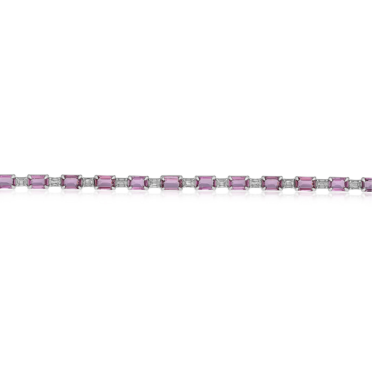 Emerald Cut Pink Sapphire Bracelet — view 3