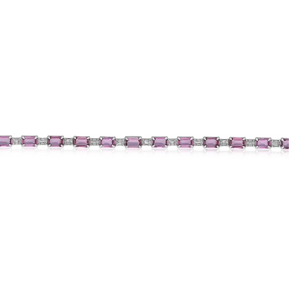 Emerald Cut Pink Sapphire Bracelet — view 3