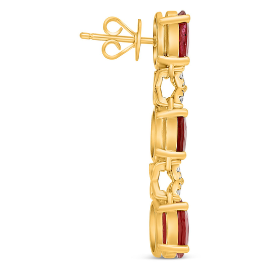 Oval Ruby Earring — view 1