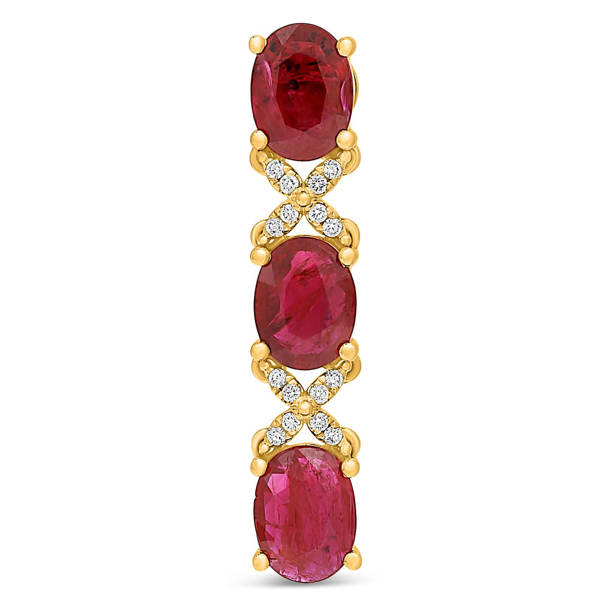 Oval Ruby Earring — view 2