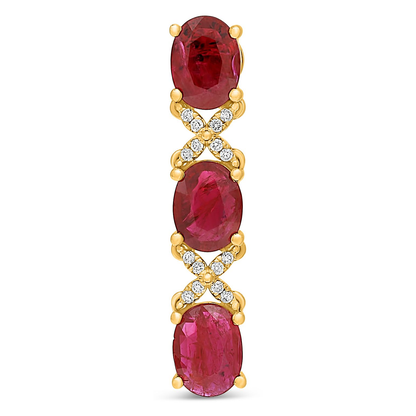 Oval Ruby Earring — view 2