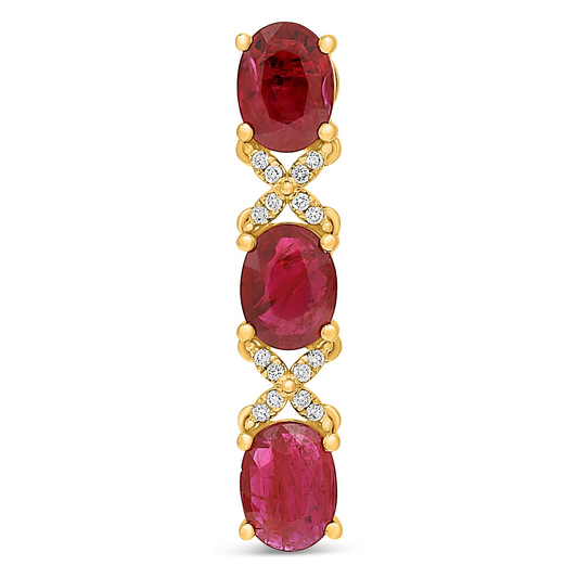 Oval Ruby Earring — view 2