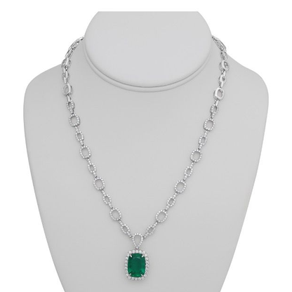 8.62ct  Emerald and Diamond Necklace — view 3