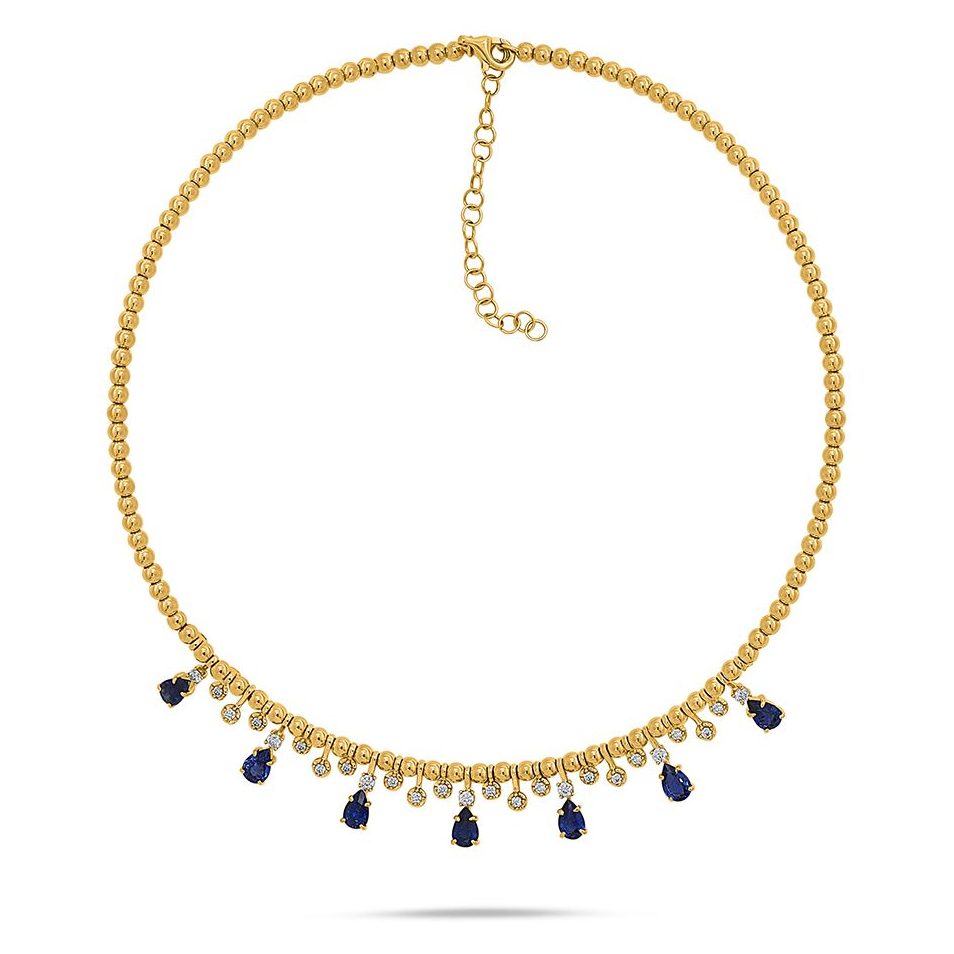 Pear Shape Sapphire Bangle — view 1