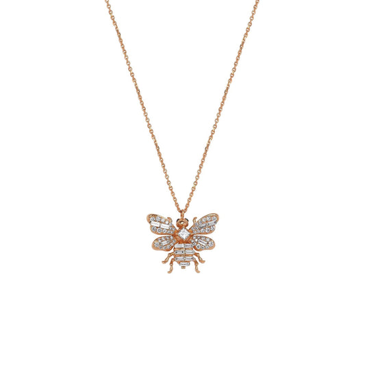 Bee Goddess Queen Bee Hania Gold Diamond Necklace