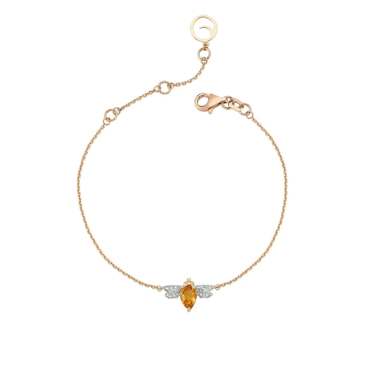 Bee Goddess Queen Bee Bella Gold Diamond Citrine Bracelet