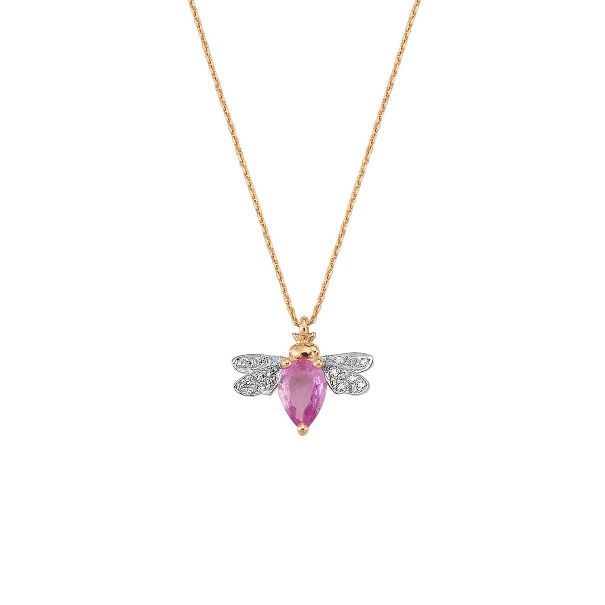 Bee Goddess Queen Bee Bella Pink Sapphire Necklace