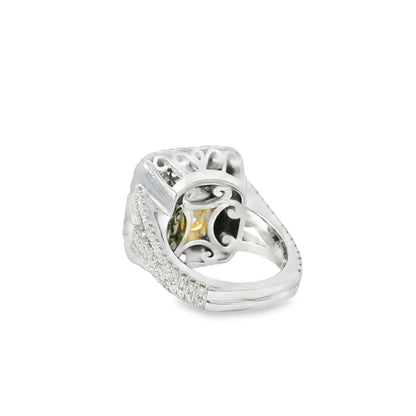 18k White Gold 10.67ct Fancy Light Yellow Diamond Ring