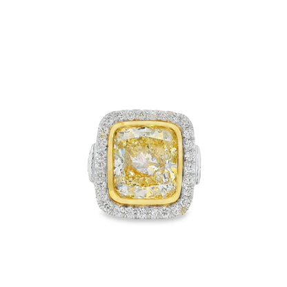 18k White Gold 10.67ct Fancy Light Yellow Diamond Ring