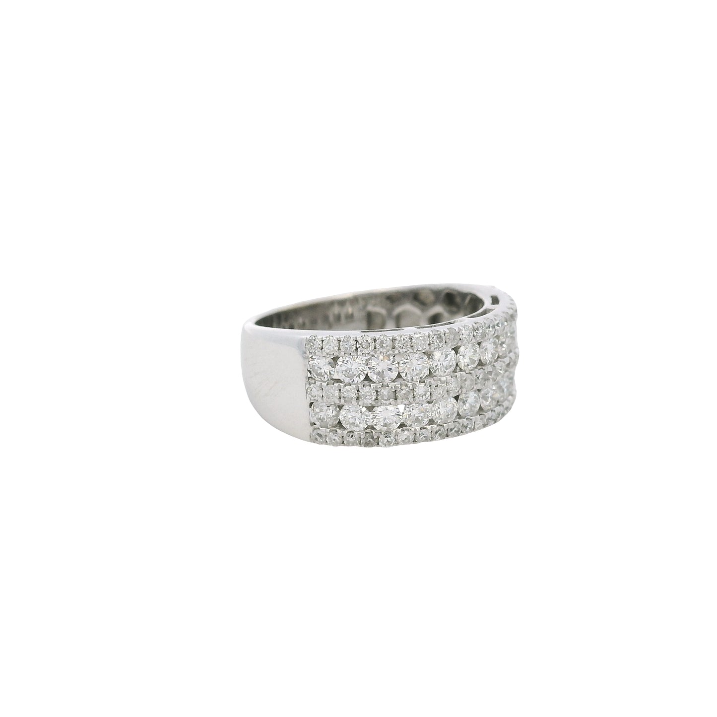 14k White Gold 5 Row 1.25ctw Diamond Ring
