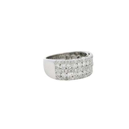 14k White Gold 5 Row 1.25ctw Diamond Ring