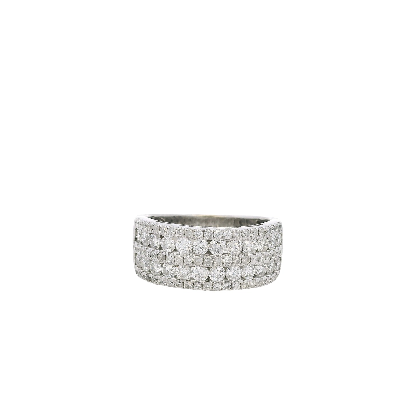 14k White Gold 5 Row 1.25ctw Diamond Ring