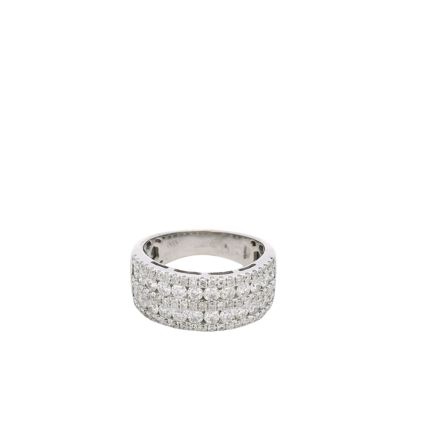 14k White Gold 5 Row 1.25ctw Diamond Ring