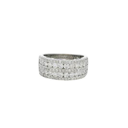 14k White Gold 5 Row 1.25ctw Diamond Ring