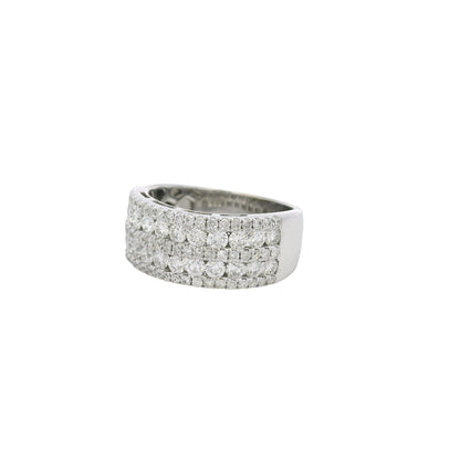 14k White Gold 5 Row 1.25ctw Diamond Ring