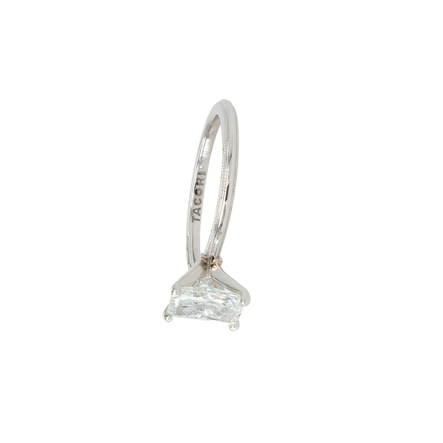 Tacori 18k White Gold GIA Certified 1.01ct Radiant Cut Natural Diamond Engagement Ring