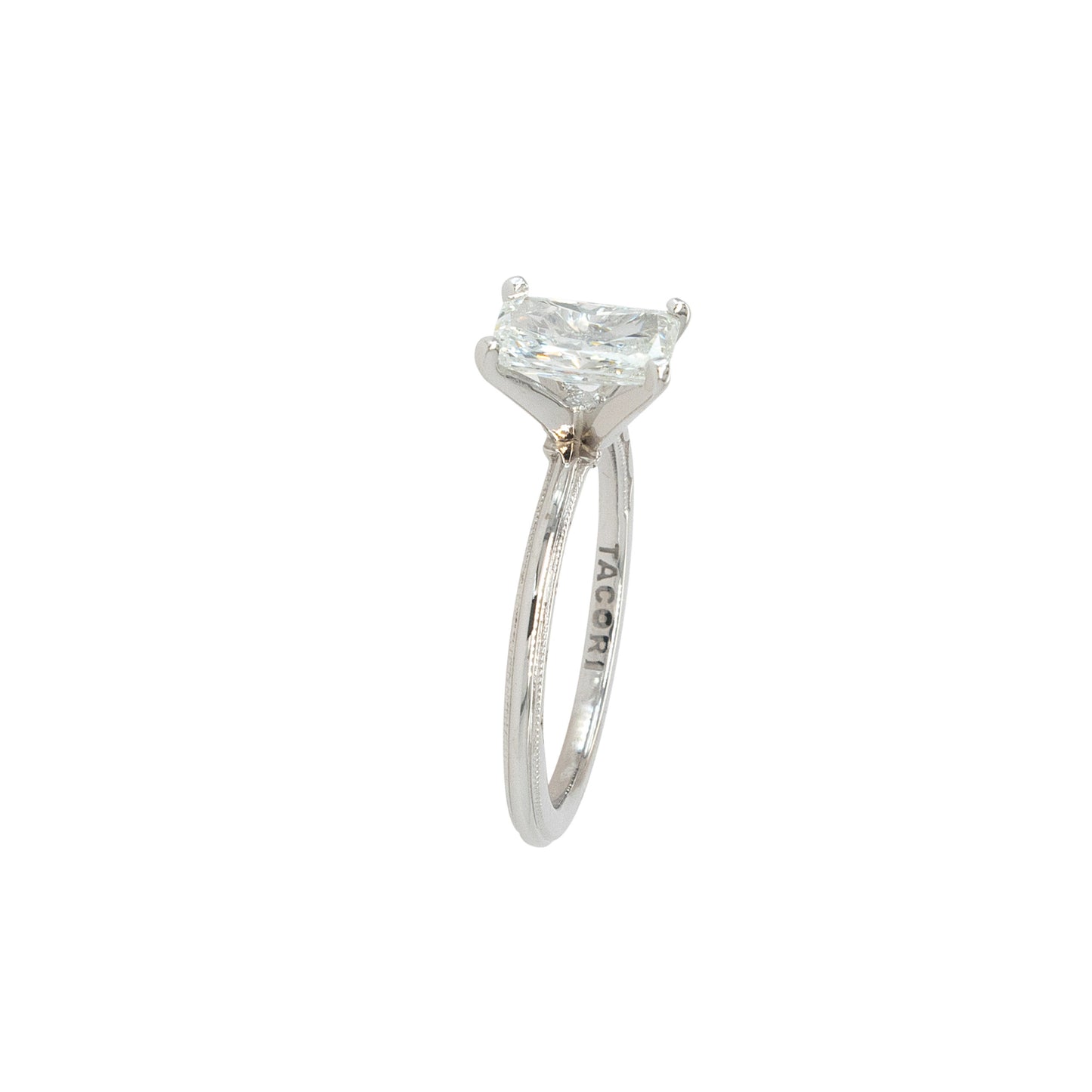 Tacori 18k White Gold GIA Certified 1.01ct Radiant Cut Natural Diamond Engagement Ring