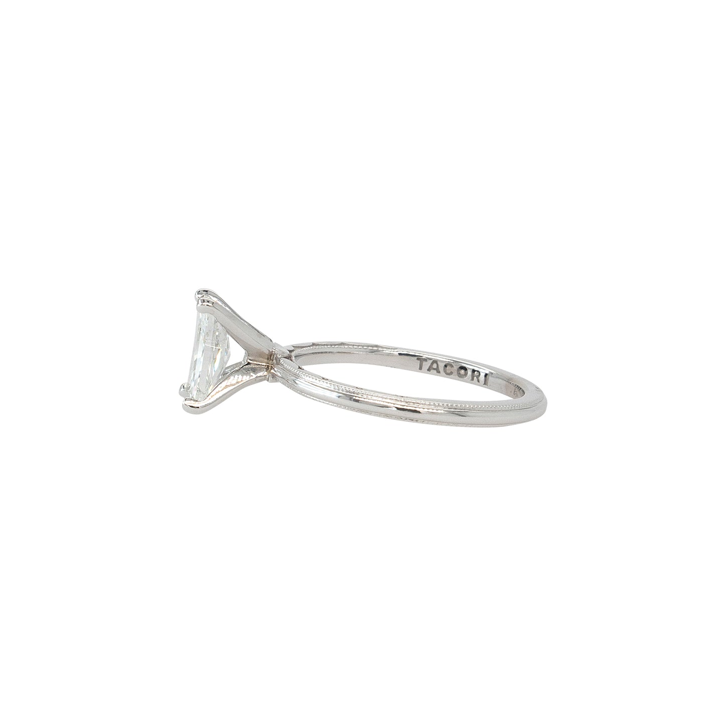 Tacori 18k White Gold GIA Certified 1.01ct Radiant Cut Natural Diamond Engagement Ring