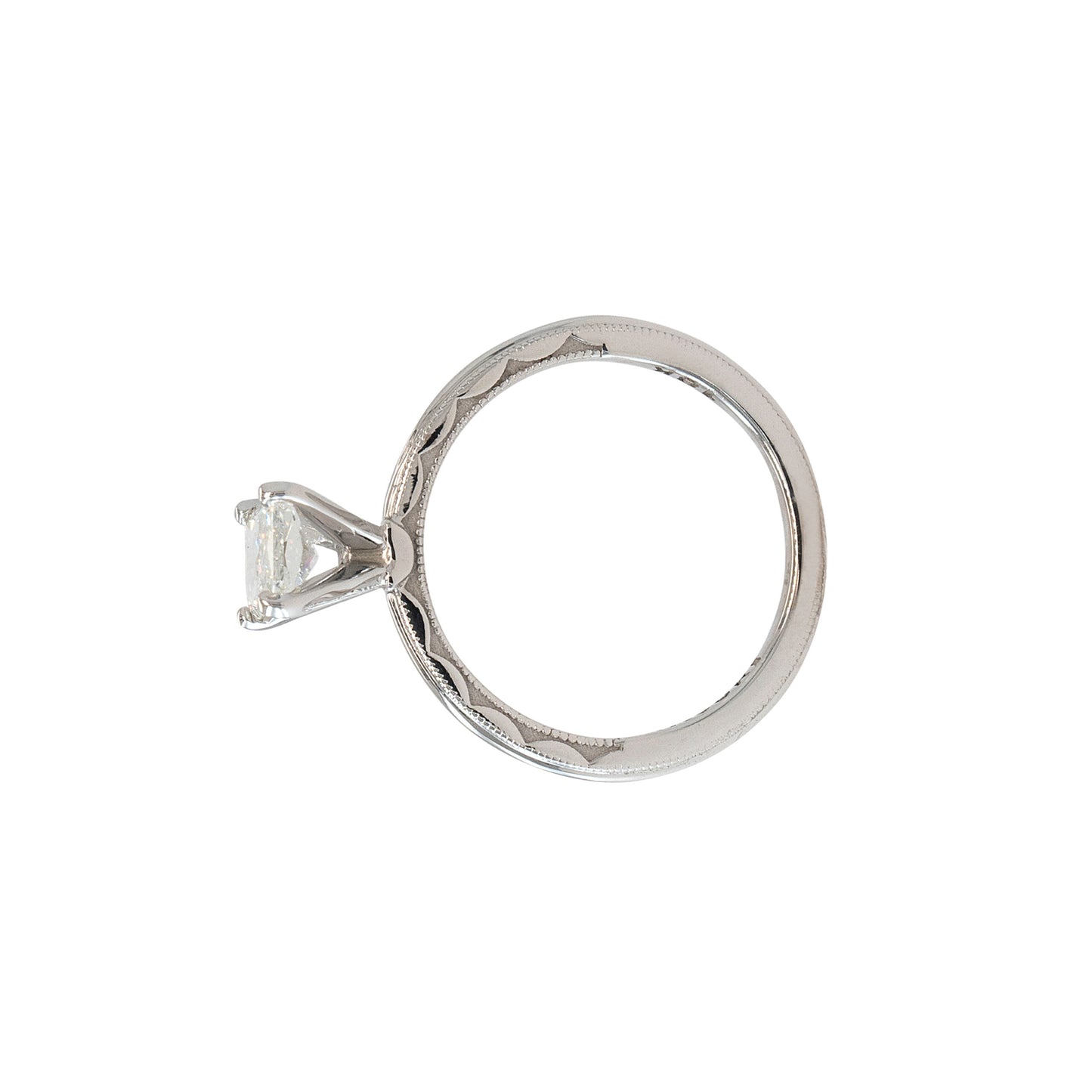 Tacori 18k White Gold GIA Certified 1.01ct Radiant Cut Natural Diamond Engagement Ring