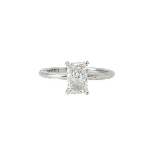 Tacori 18k White Gold GIA Certified 1.01ct Radiant Cut Natural Diamond Engagement Ring