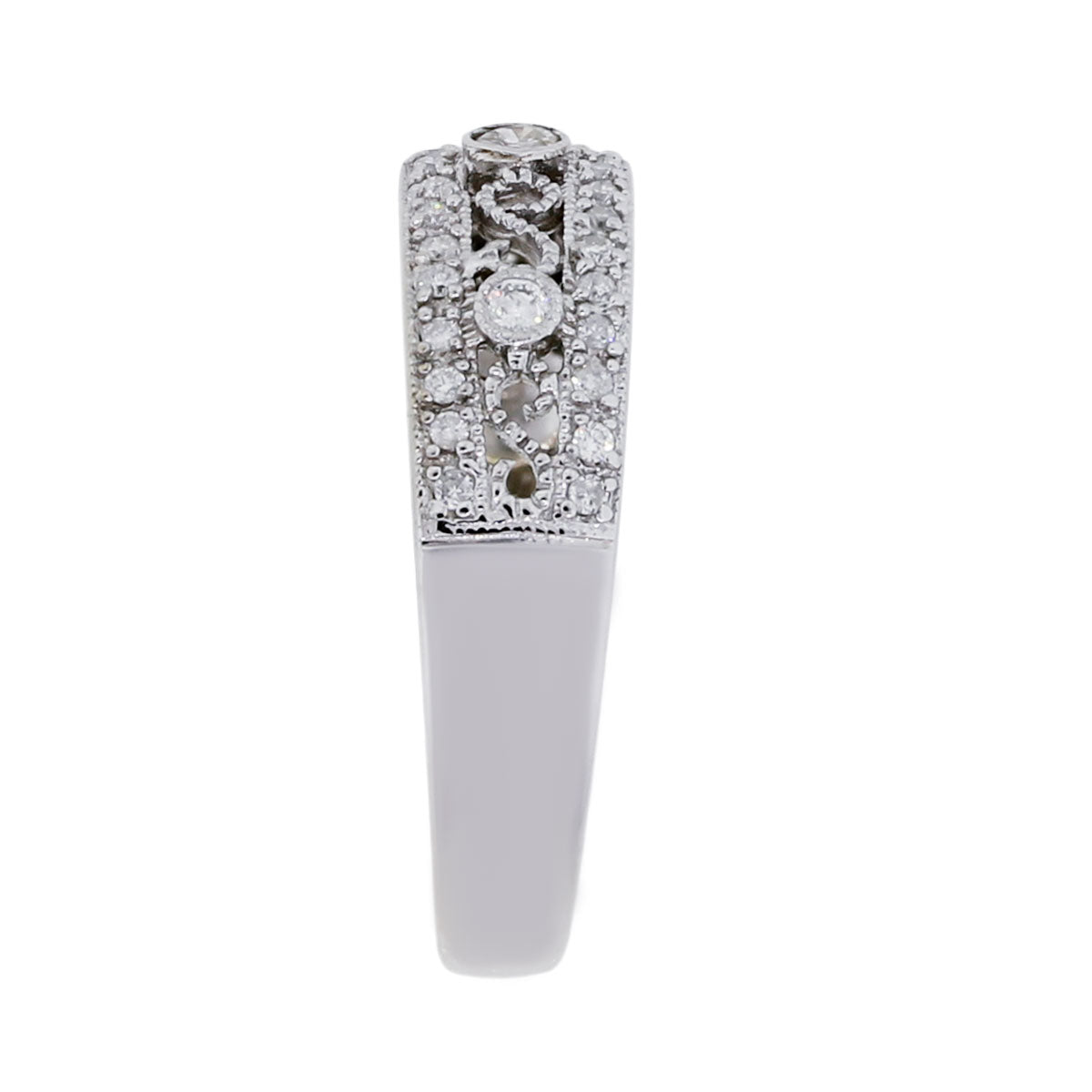 10k White Gold 0.25ctw Diamond Filigree Ring