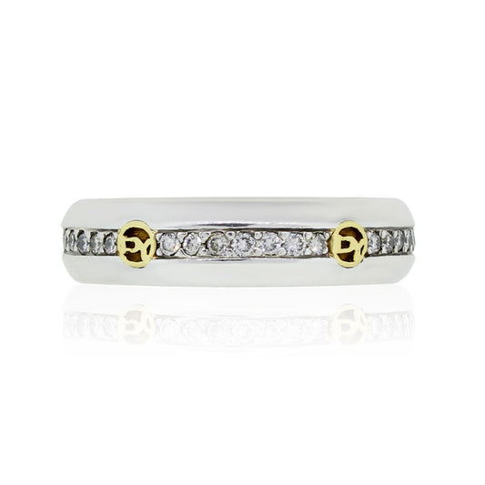 David Yurman Two Tone 0.70ctw Diamond Gents Wedding Band