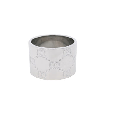 Gucci Milan Monogram Icon 18k White Gold Eternity Ring