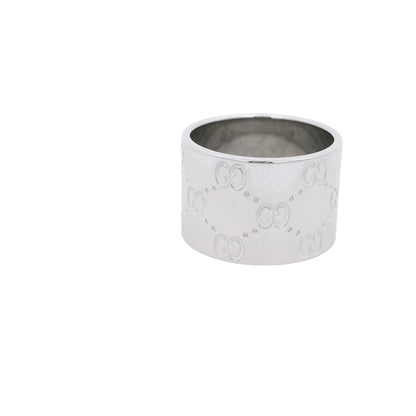 Gucci Milan Monogram Icon 18k White Gold Eternity Ring