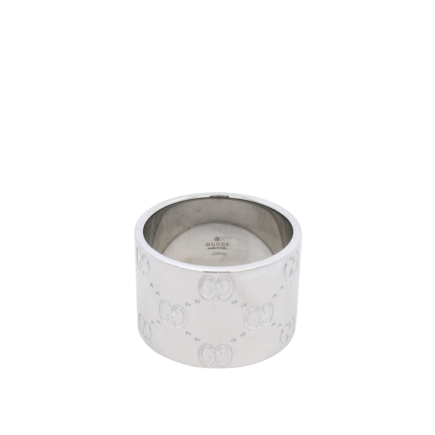 Gucci Milan Monogram Icon 18k White Gold Eternity Ring