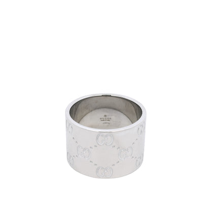 Gucci Milan Monogram Icon 18k White Gold Eternity Ring