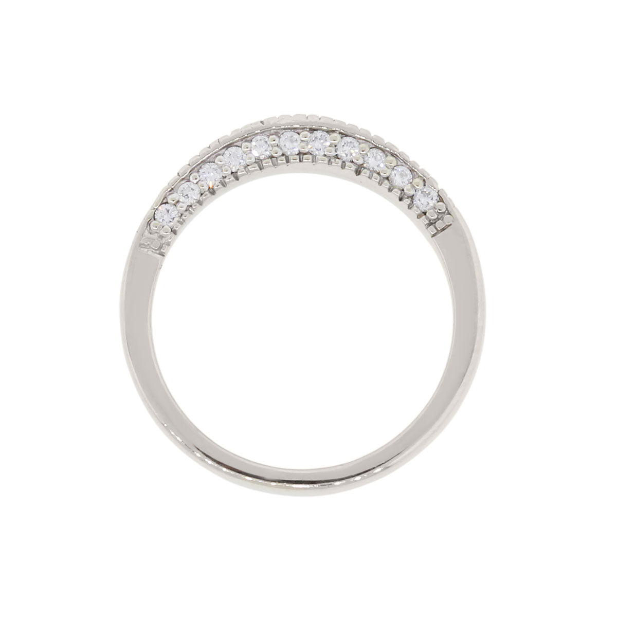 14k White Gold 0.50ctw Diamond Curved Wedding Band