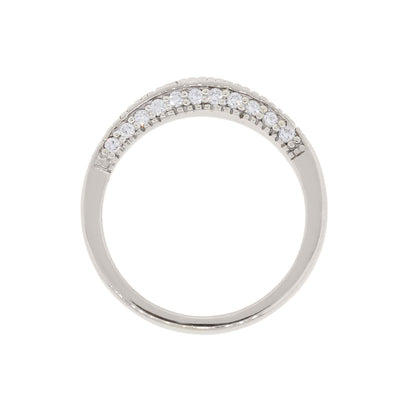14k White Gold 0.50ctw Diamond Curved Wedding Band