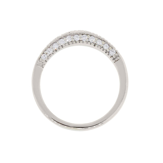 14k White Gold 0.50ctw Diamond Curved Wedding Band
