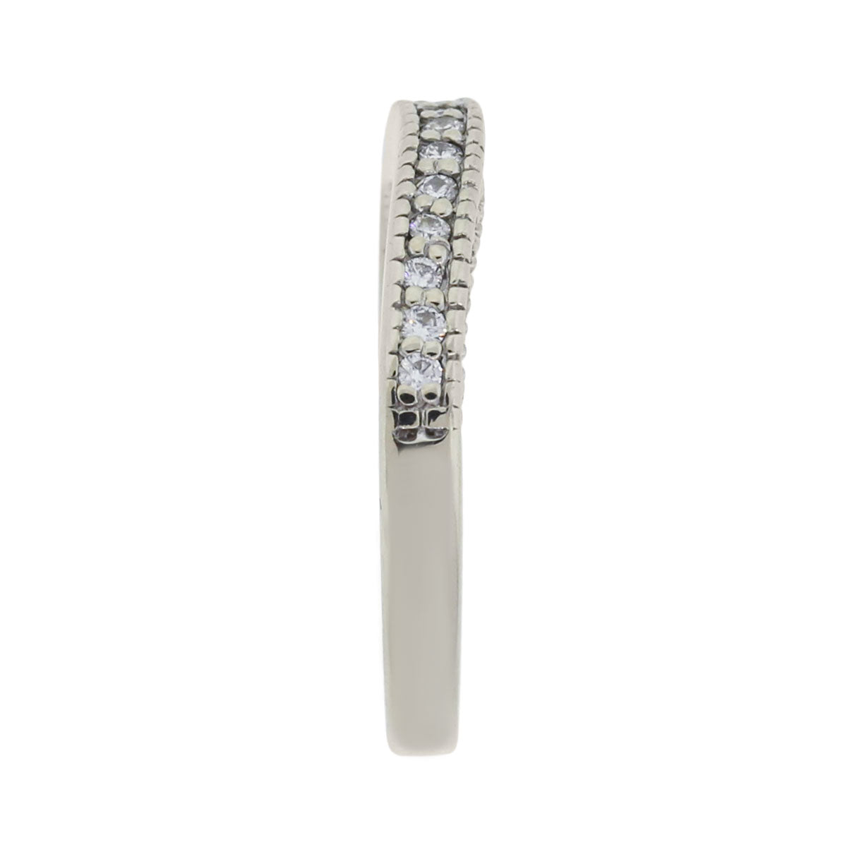 14k White Gold 0.50ctw Diamond Curved Wedding Band