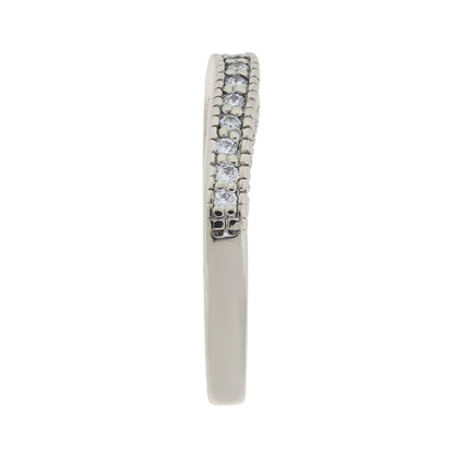 14k White Gold 0.50ctw Diamond Curved Wedding Band