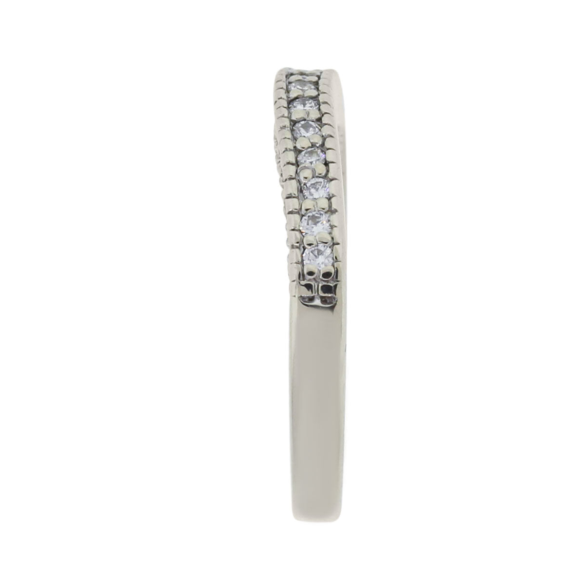 14k White Gold 0.50ctw Diamond Curved Wedding Band