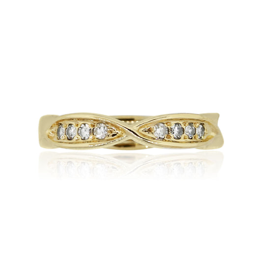 Diamond Scalloped Wedding Band