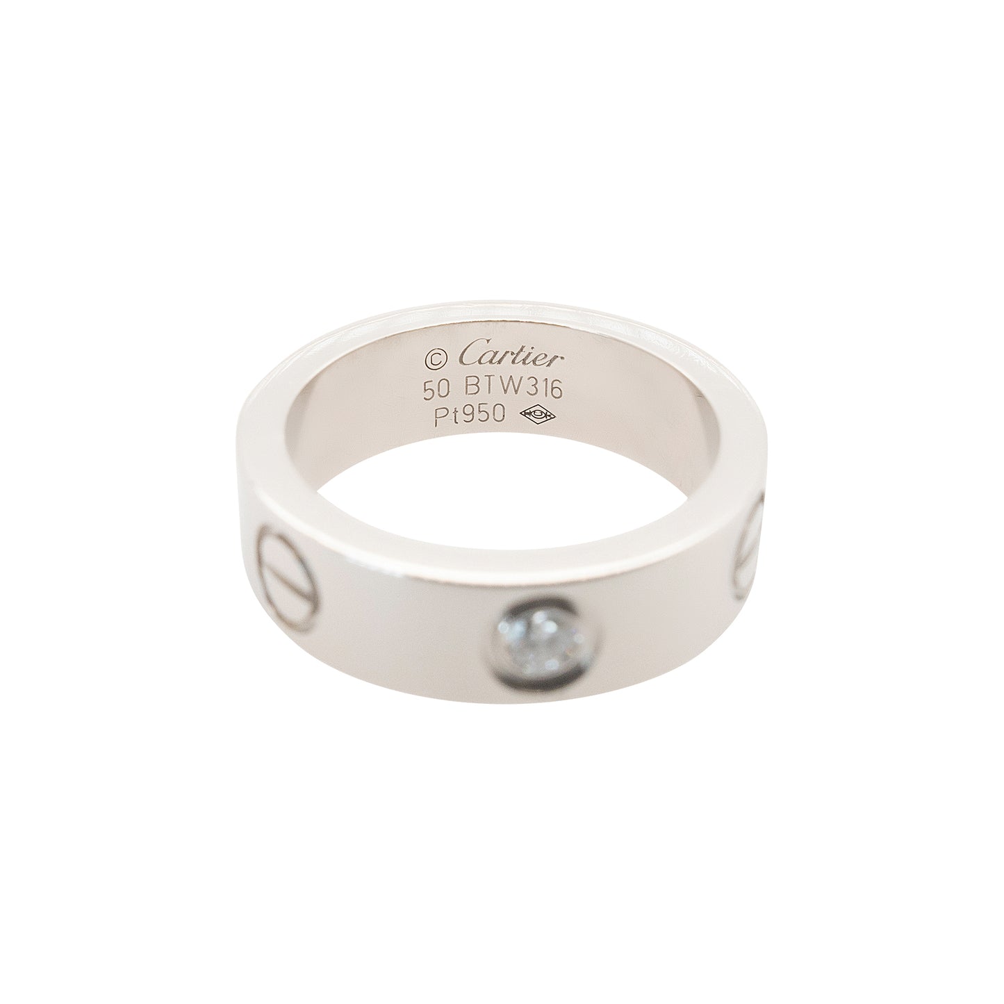Cartier Platinum One Diamond Love Ring