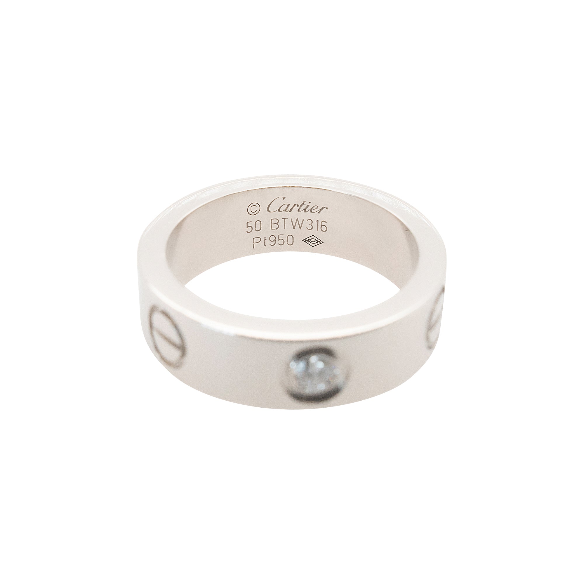 Cartier Platinum One Diamond Love Ring