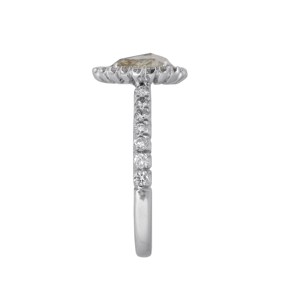 14k White Gold 0.92ct Pear Shaped Diamond Halo Ring
