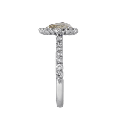 14k White Gold 0.92ct Pear Shaped Diamond Halo Ring