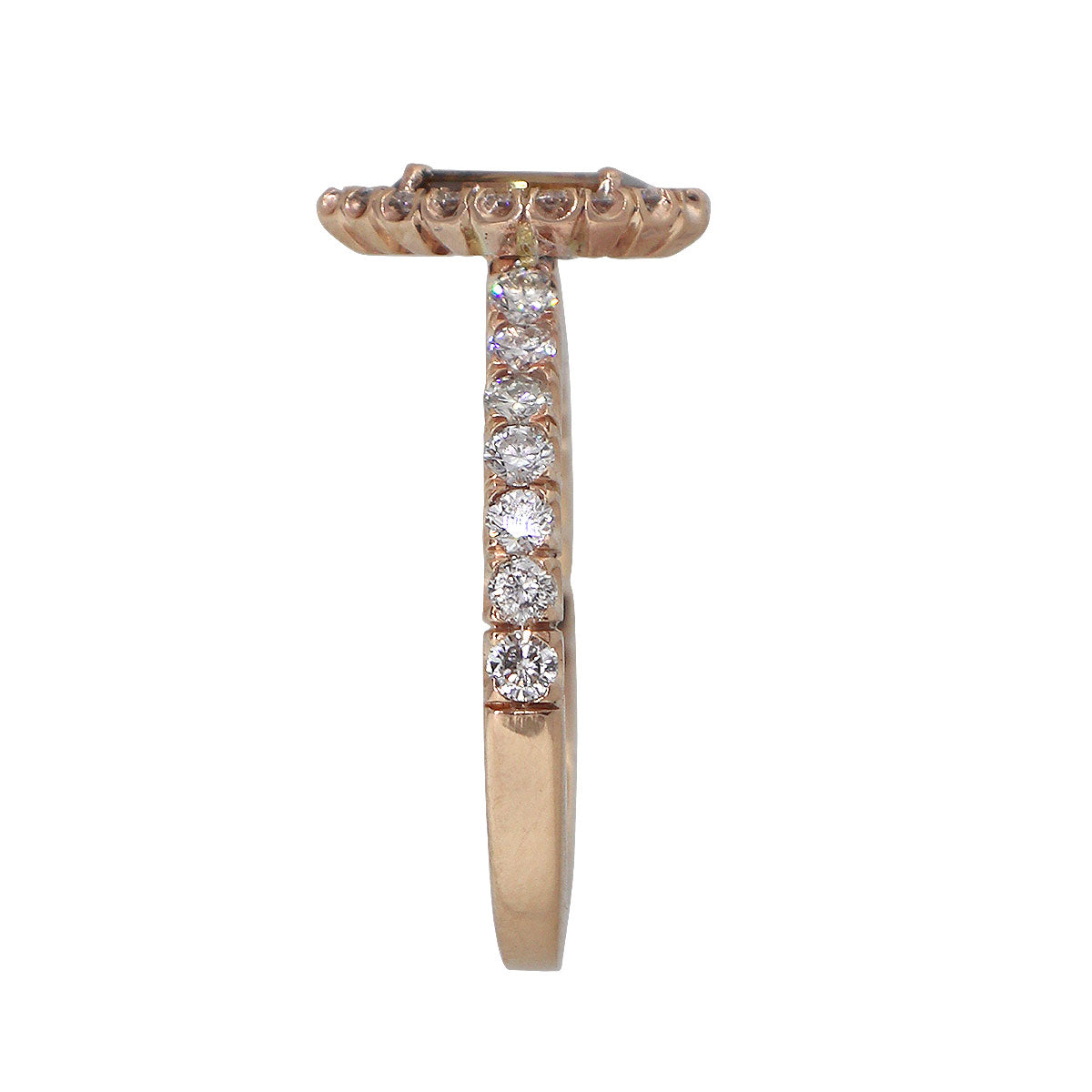 14k Rose Gold 1ct Pear Shaped Diamond Halo Ring