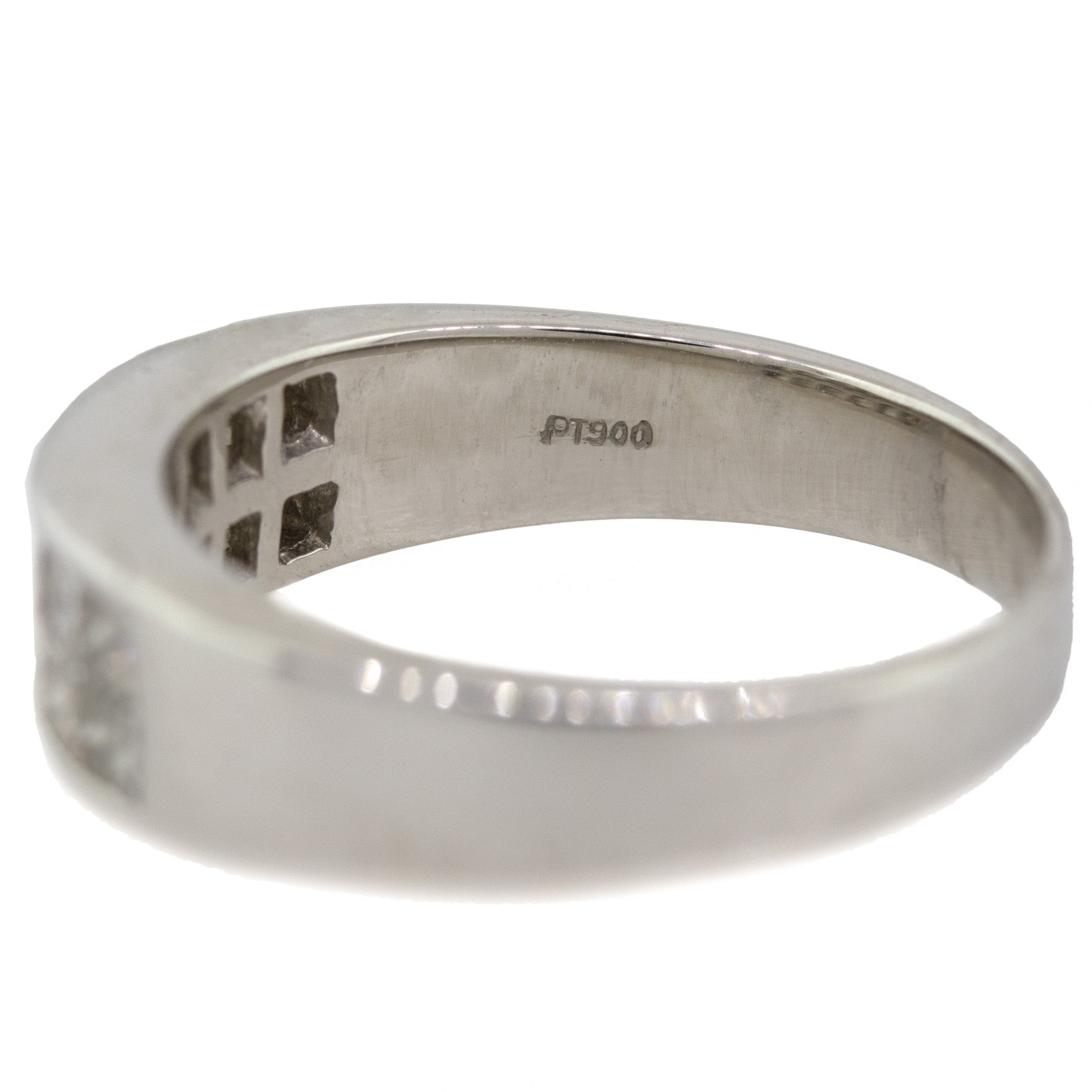 Platinum 0.4ctw Two Row Invisible Set Princess Cut Diamond Ring